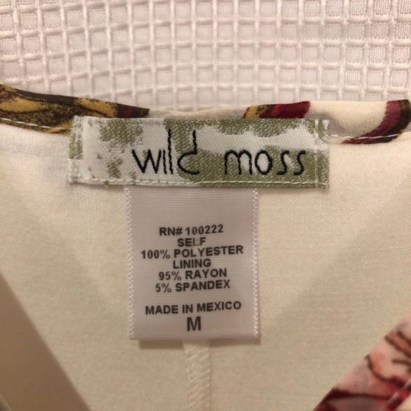 Wild Moss Spaghetti Strap Floral Flowy Handkerchief Hem Slip Dress Boho - Medium - Picture 7 of 8